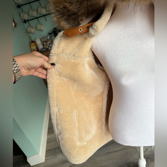 DAKOMA-KIDS OUTERWEAR MINK FUR-LINED COAT W/FUR HOOD-TIMBER Size 7 - Picture 10 of 15